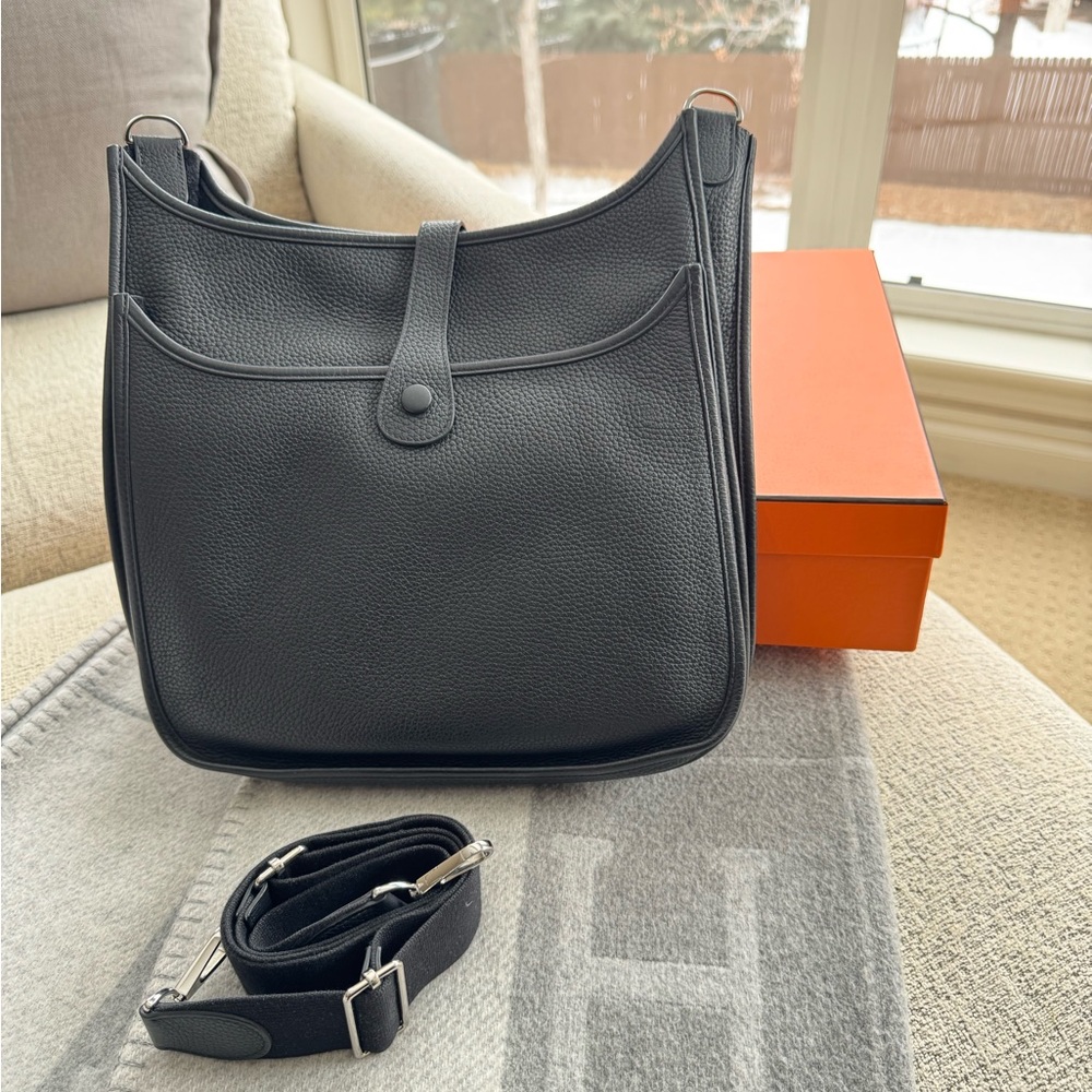 Hermes Evelyne Crossbody Large size Black. Full set. - Picture 2 of 5